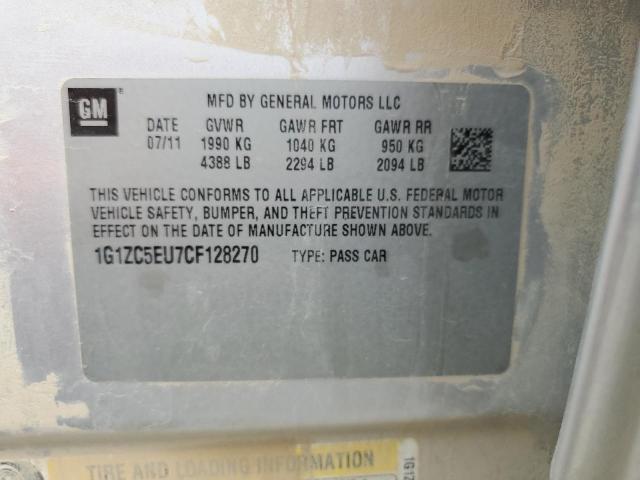 1G1ZC5EU7CF128270 - 2012 CHEVROLET MALIBU 1LT 银色 照片 12