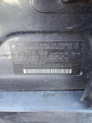 WBAVD53527A006348 - 2007 BMW 335 XI GRAY photo 12