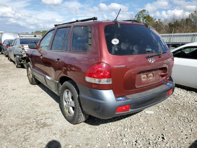 KM8SC73D75U870492 - 2005 HYUNDAI SANTA FE GLS MAROON photo 2