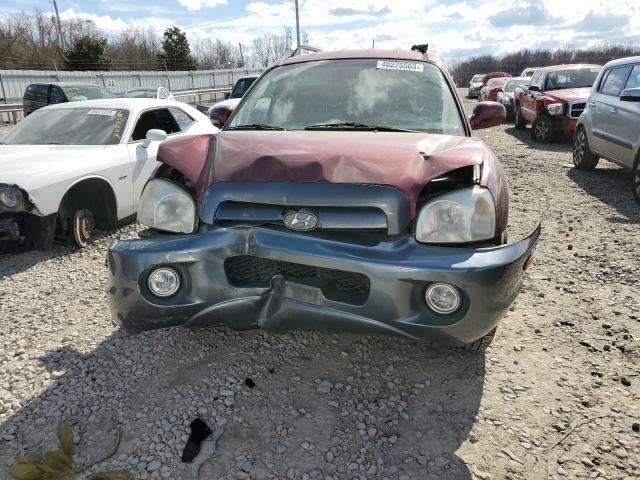 KM8SC73D75U870492 - 2005 HYUNDAI SANTA FE GLS MAROON photo 5