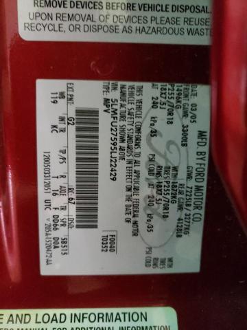 5LMFU27595LJ22429 - 2005 LINCOLN NAVIGATOR 红色 照片 13