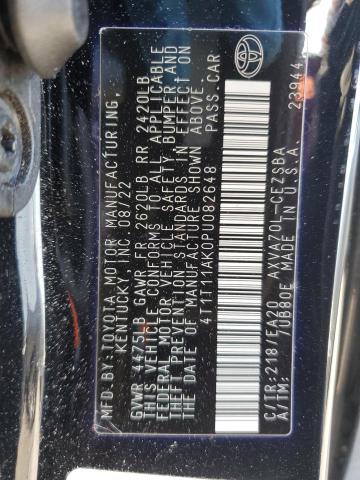 4T1T11AK0PU082648 - 2023 TOYOTA CAMRY SE NIGHT SHADE BLACK photo 12