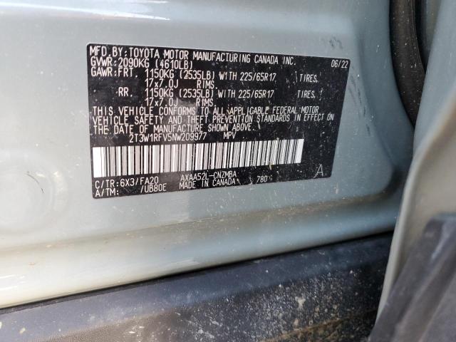 2T3W1RFV5NW209977 - 2022 TOYOTA RAV4 XLE GRAY photo 13