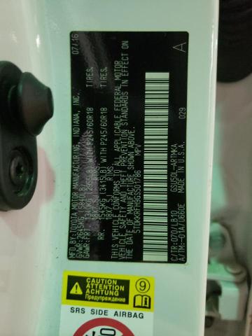 5TDKKRFH9GS501786 - 2016 TOYOTA HIGHLANDER XLE 白色 照片 12