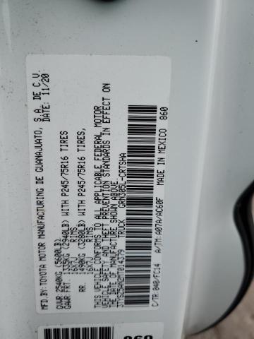 3TYSZ5AN2MT014379 - 2021 TOYOTA TACOMA ACCESS CAB თეთრი ფოტო 12