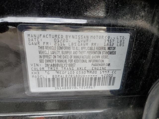 3N1AB8BV8LY218867 - 2020 NISSAN SENTRA S BLACK photo 13