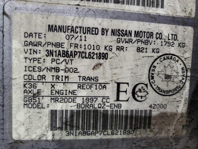 3N1AB6AP7CL621890 - 2012 NISSAN SENTRA 2.0 CHARCOAL photo 13