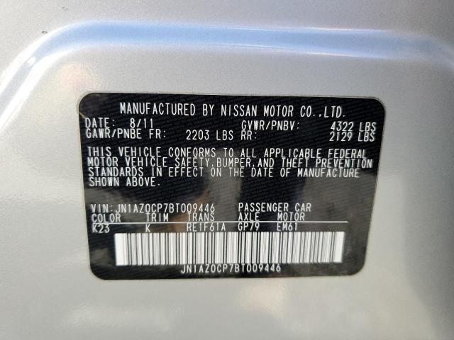 JN1AZ0CP7BT009446 - 2011 NISSAN LEAF SV SILVER photo 12