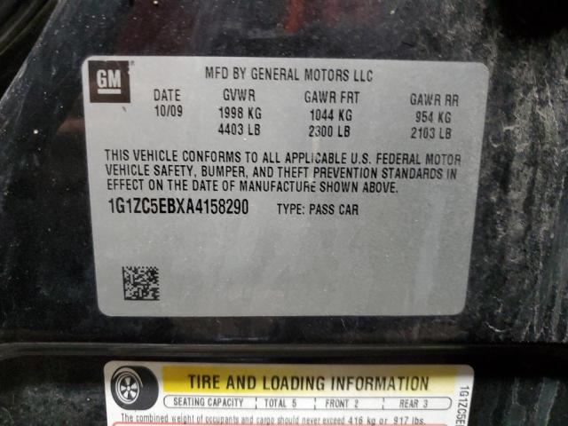 1G1ZC5EBXA4158290 - 2010 CHEVROLET MALIBU 1LT შავი ფოტო 12