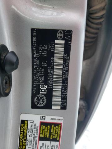 2T1BU4EE3BC634159 - 2011 TOYOTA COROLLA BASE SILVER photo 12