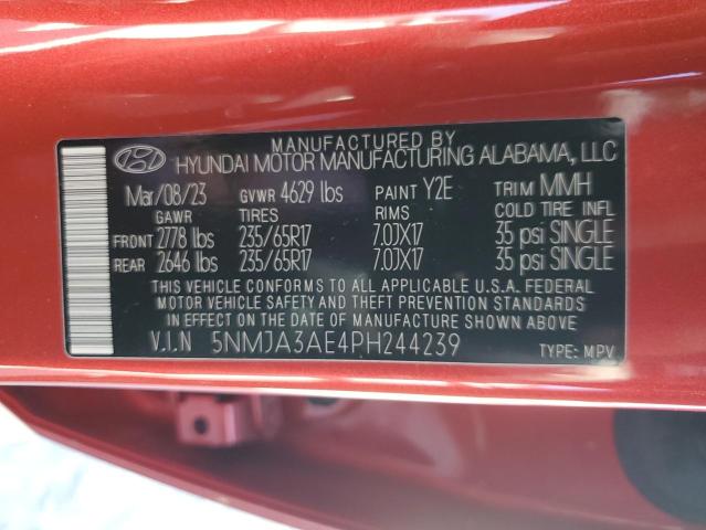 5NMJA3AE4PH244239 - 2023 HYUNDAI TUCSON SE RED photo 14