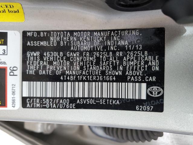 4T4BF1FK1ER361664 - 2014 TOYOTA CAMRY L GOLD photo 13