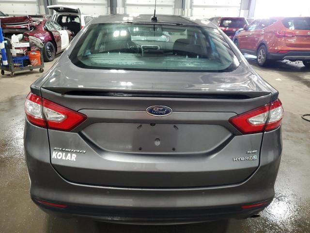 3FA6P0LU0DR324663 - 2013 FORD FUSION SE HYBRID GRAY photo 6