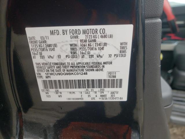 1FMCU9DG9BKC01248 - 2011 FORD ESCAPE XLT BLACK photo 14