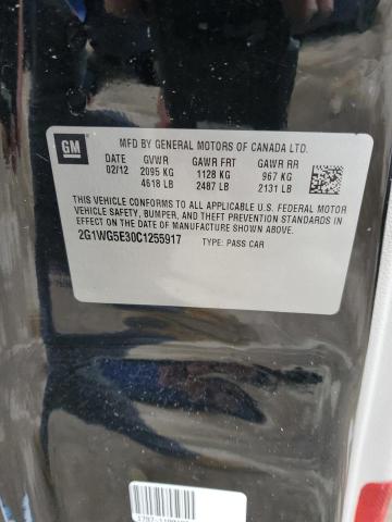 2G1WG5E30C1255917 - 2012 CHEVROLET IMPALA LT BLACK photo 12