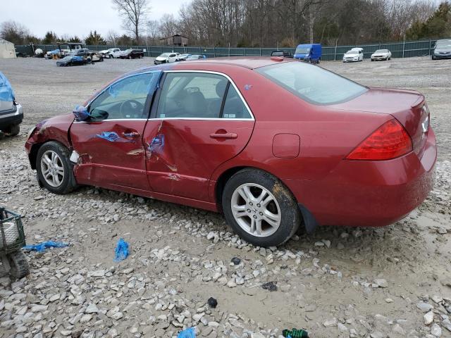 1HGCM56867A164726 - 2007 HONDA ACCORD EX RED photo 2