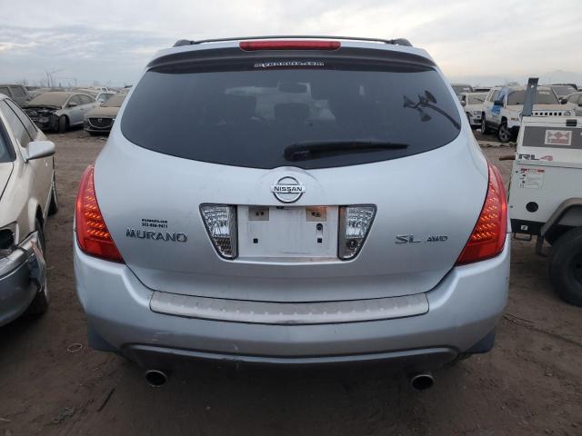 JN8AZ08W77W628524 - 2007 NISSAN MURANO SL SILVER photo 6