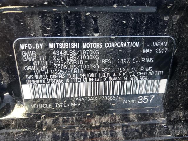 JA4AP3AU2HZ056574 - 2017 MITSUBISHI OUTLANDER ES BLACK photo 12