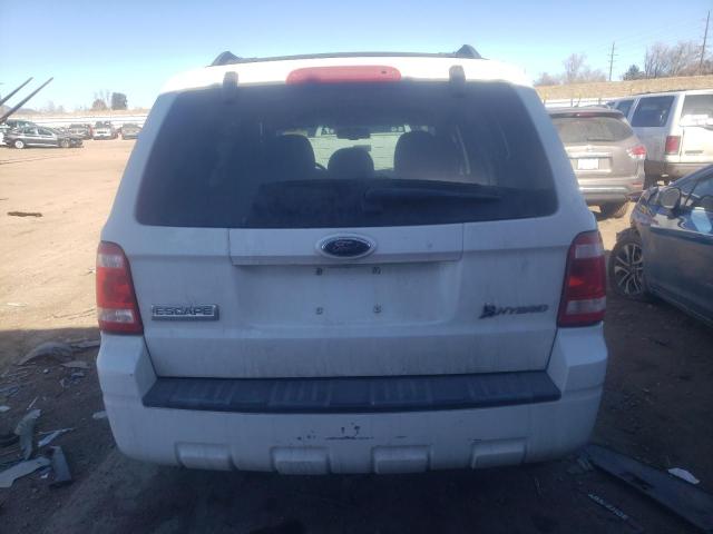 1FMCU59379KA10033 - 2009 FORD ESCAPE HYBRID WHITE photo 6