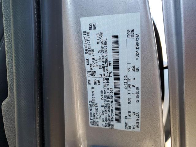 1FMCU0F71HUB91563 - 2017 FORD ESCAPE S SILVER photo 13