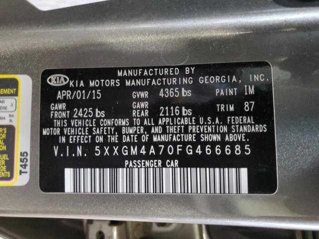 5XXGM4A70FG466685 - 2015 KIA OPTIMA LX GRAY photo 13