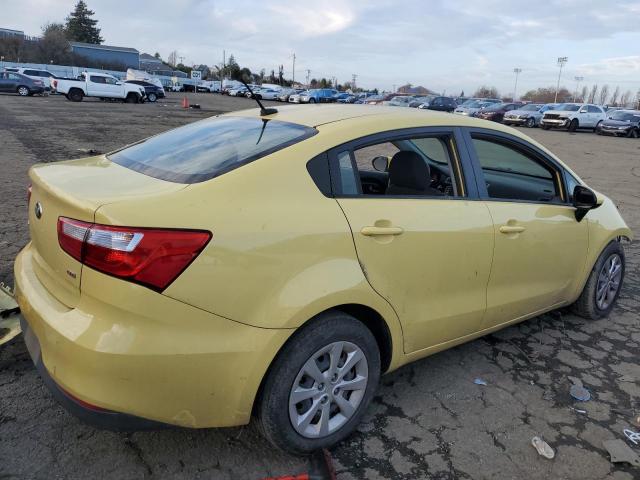 KNADM4A36G6539376 - 2016 KIA RIO LX YELLOW photo 3