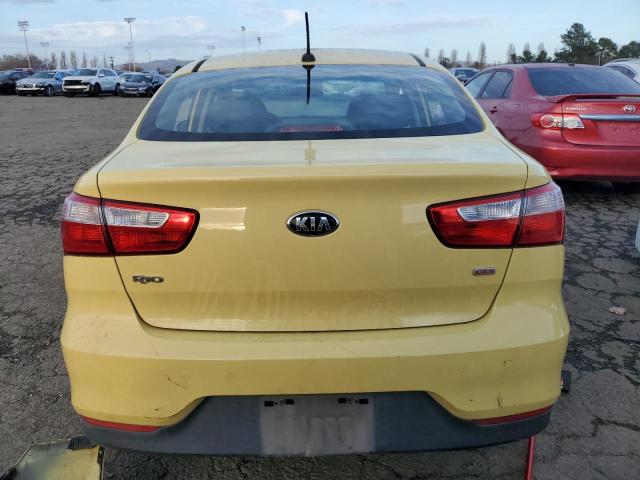 KNADM4A36G6539376 - 2016 KIA RIO LX YELLOW photo 6