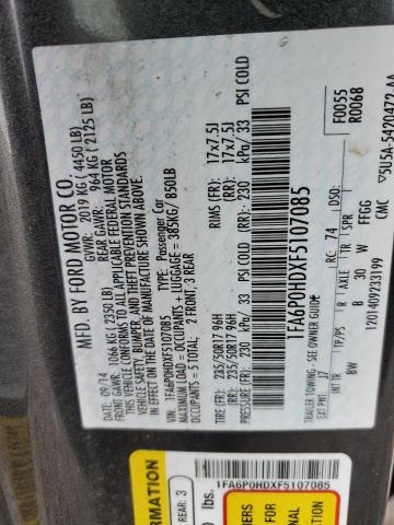 1FA6P0HDXF5107085 - 2015 FORD FUSION SE GRAY photo 12