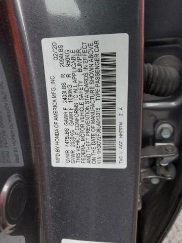 1HGCV2F36LA013315 - 2020 HONDA ACCORD SPORT GRAY photo 12