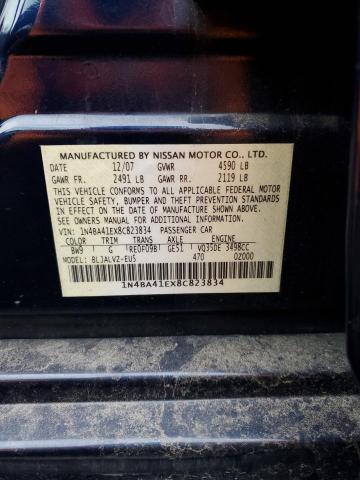 1N4BA41EX8C823834 - 2008 NISSAN MAXIMA SE BLUE photo 13