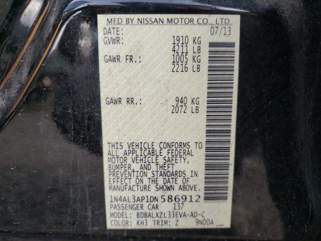 1N4AL3AP1DN586912 - 2013 NISSAN ALTIMA 2.5 BLACK photo 12