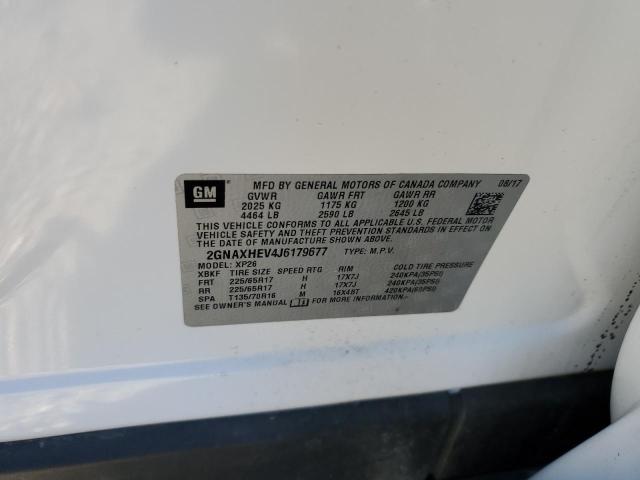 2GNAXHEV4J6179677 - 2018 CHEVROLET EQUINOX LS WHITE photo 13