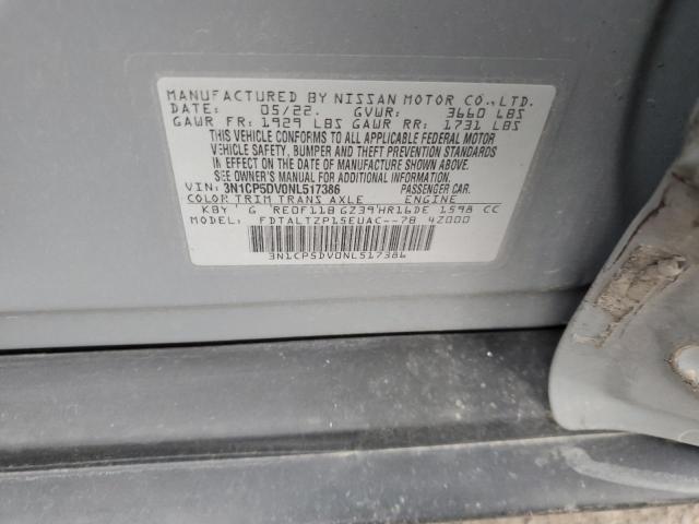 3N1CP5DV0NL517386 - 2022 NISSAN KICKS SR GRAY photo 13