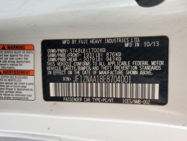 JF1ZNAA18E8704001 - 2014 TOYOTA SCION FR-S თეთრი ფოტო 12