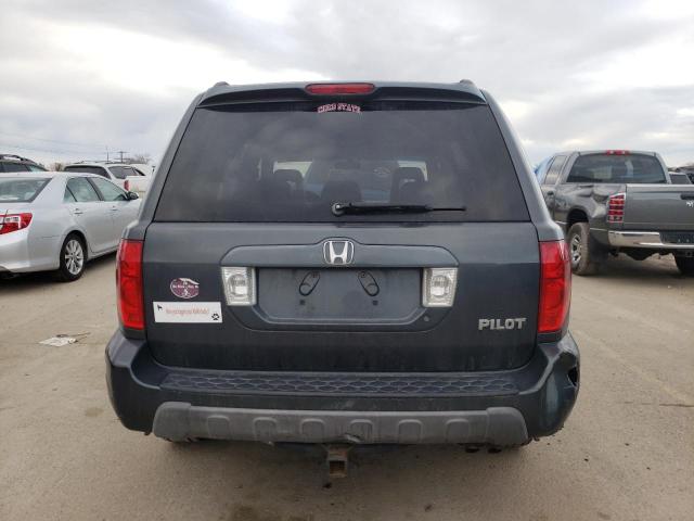 2HKYF18655H523556 - 2005 HONDA PILOT EXL BLUE photo 6