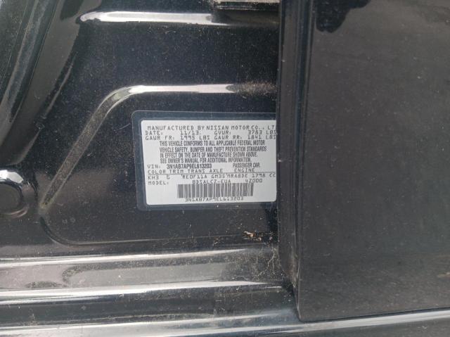 3N1AB7AP9EL613203 - 2014 NISSAN SENTRA S BLACK photo 10