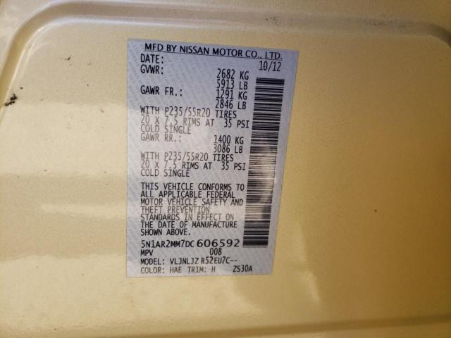 5N1AR2MM7DC606592 - 2013 NISSAN PATHFINDER S GOLD photo 12