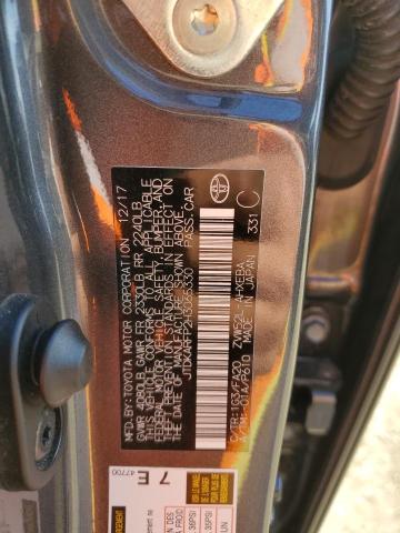 JTDKARFP2H3065330 - 2017 TOYOTA PRIUS PRIM გრაფიტი ფოტო 12