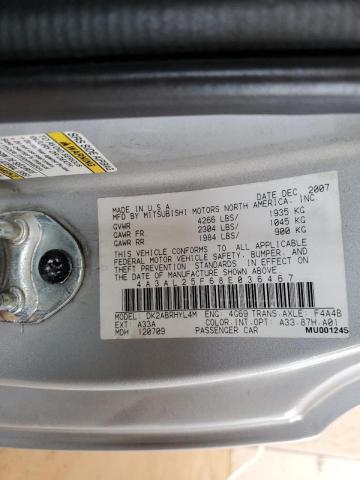 4A3AL25F68E036467 - 2008 MITSUBISHI ECLIPSE SPYDER GS SILVER photo 12