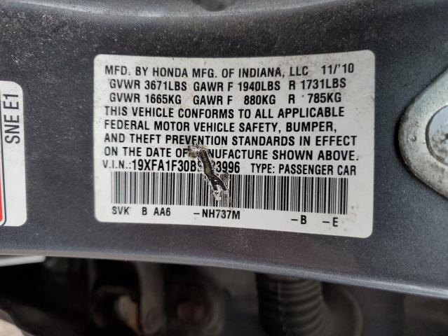 19XFA1F30BE023996 - 2011 HONDA CIVIC DX VP Boz foto 12
