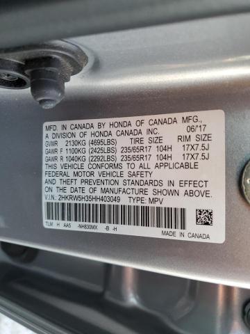 2HKRW5H35HH403049 - 2017 HONDA CR-V LX SILVER photo 14