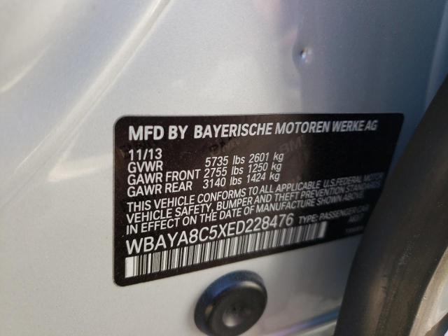 WBAYA8C5XED228476 - 2014 BMW 750 I SILVER photo 12