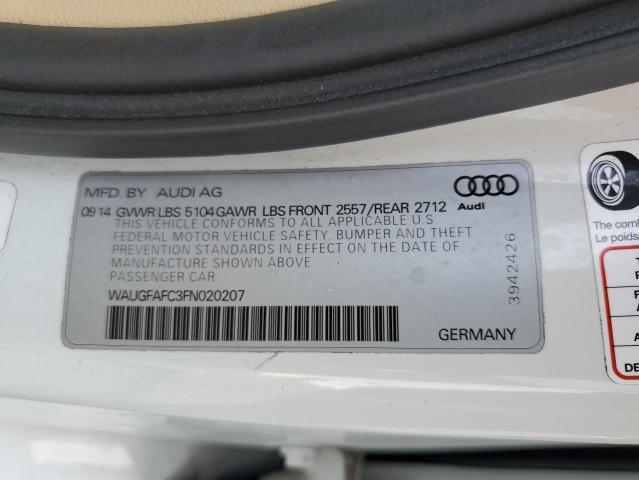 WAUGFAFC3FN020207 - 2015 AUDI A6 PREMIUM PLUS WHITE photo 12