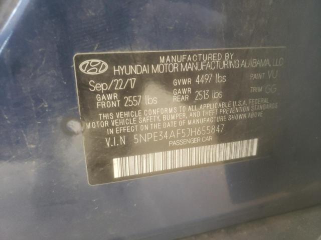 5NPE34AF5JH655847 - 2018 HYUNDAI SONATA SPORT BLUE photo 12