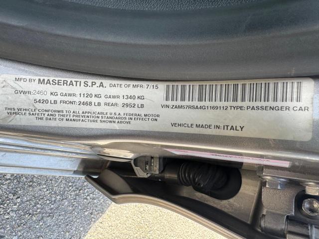 ZAM57RSA4G1169112 - 2016 MASERATI GHIBLI S GRAY photo 15