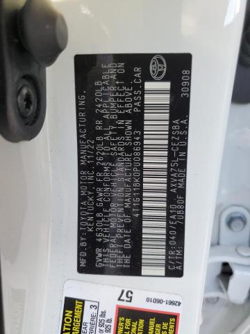 4T1G11BK0PU086943 - 2023 TOYOTA CAMRY SE NIGHT SHADE WHITE photo 12