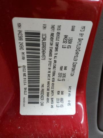 1C3AL66R65N644573 - 2005 CHRYSLER SEBRING LIMITED RED photo 12