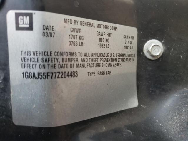 1G8AJ55F77Z204483 - 2007 SATURN ION LEVEL 2 灰色 照片 12