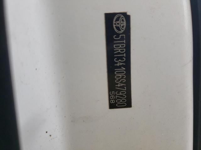 5TBRT34106S479280 - 2006 TOYOTA TUNDRA ACCESS CAB SR5 WHITE photo 12