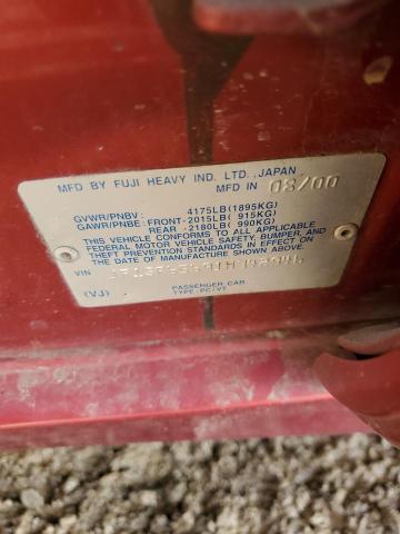 JF1SF65691H742946 - 2001 SUBARU FORESTER S წითელი ფოტო 12